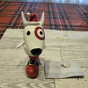 2024 Target Bullseye Bull Terrier Santa Boot Christmas Tree Ornament Wondershop